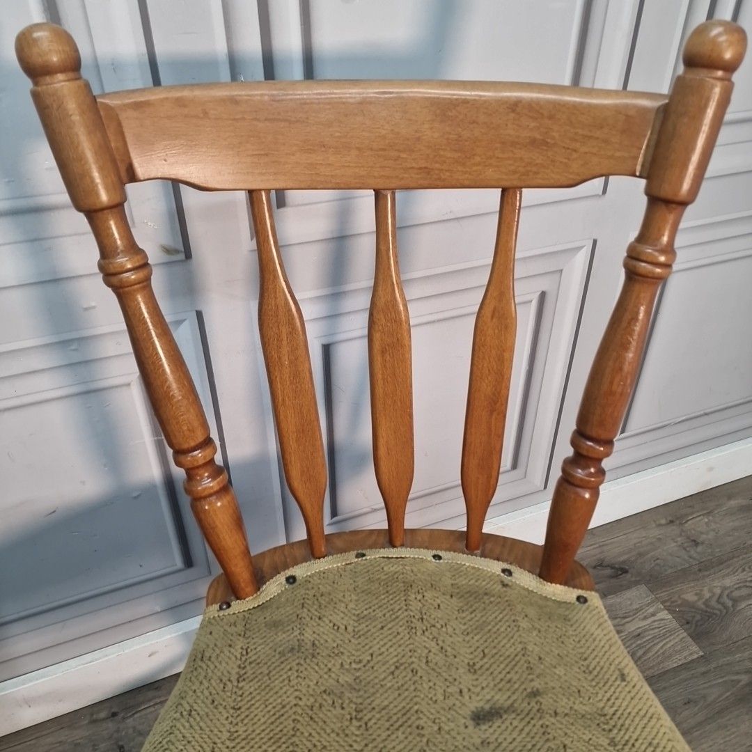photo furniture Vintage Farmhouse Dining Chairs Pair Of 2 Upholstered Pub Seats Solid Wood