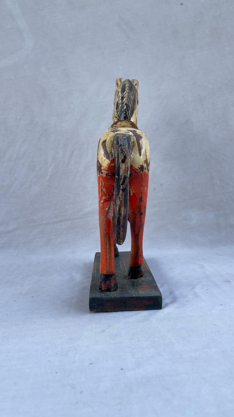 Antique Style Indian Wooden Rocking Horse – Hand Carved Rustic Decor. photo buy