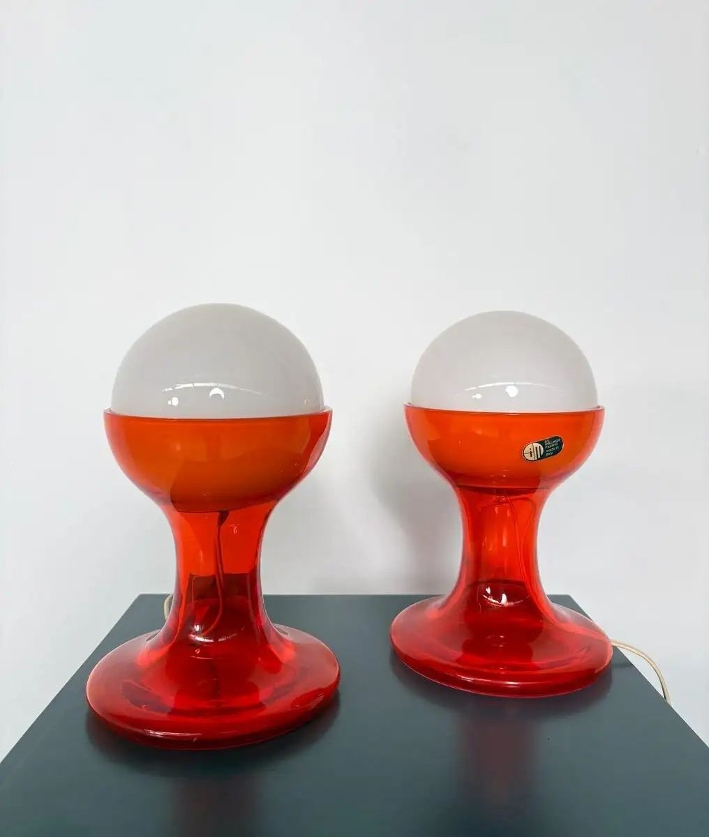 Pair Of Lt216 Table Lamps By Carlo Nason For Mazzega, 1960s photo 1500.0