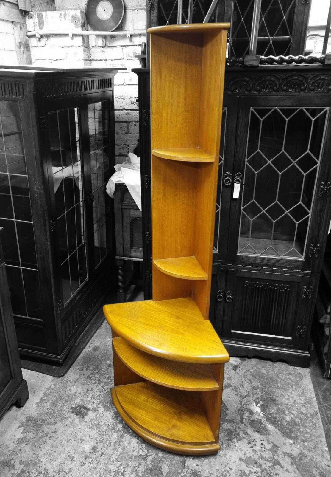 Vintage Teak Corner Cabinet / Corner Display Unit / C1970 / photo Furniture