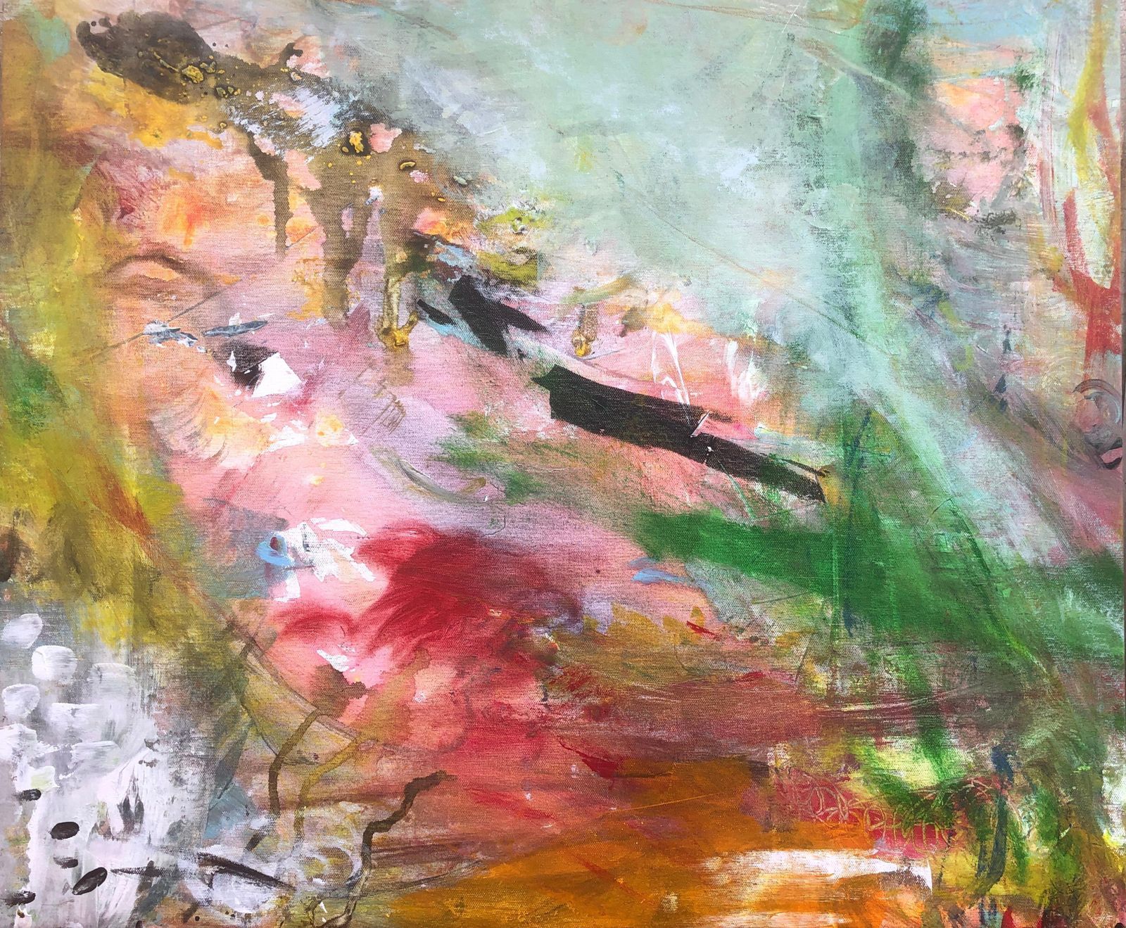 Nerea Caos Abstract Expressionist Oil Painting Emotional Contemporary Spanish Canvas 2022
