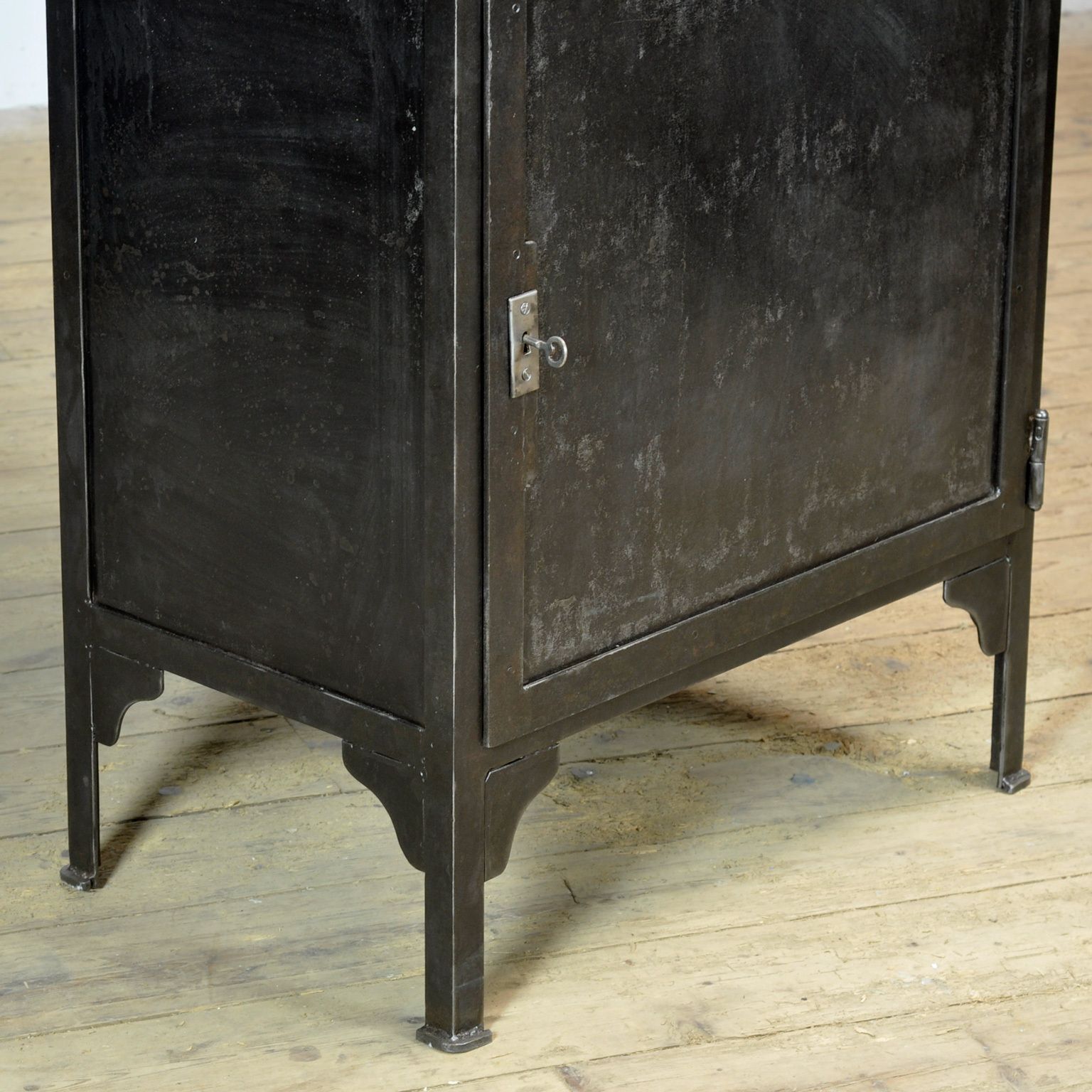 photo furniture Polished Iron Medical Cabinet, 1930s