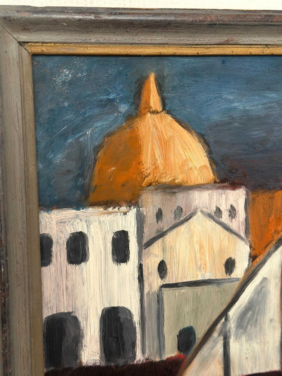 photo furniture Original Swedish Oil On Panel – “Southern Motif” –By Malte Nyberg Tolf Vintage &  Framed – 49 × 39 Cm (19.3" × 15.4")