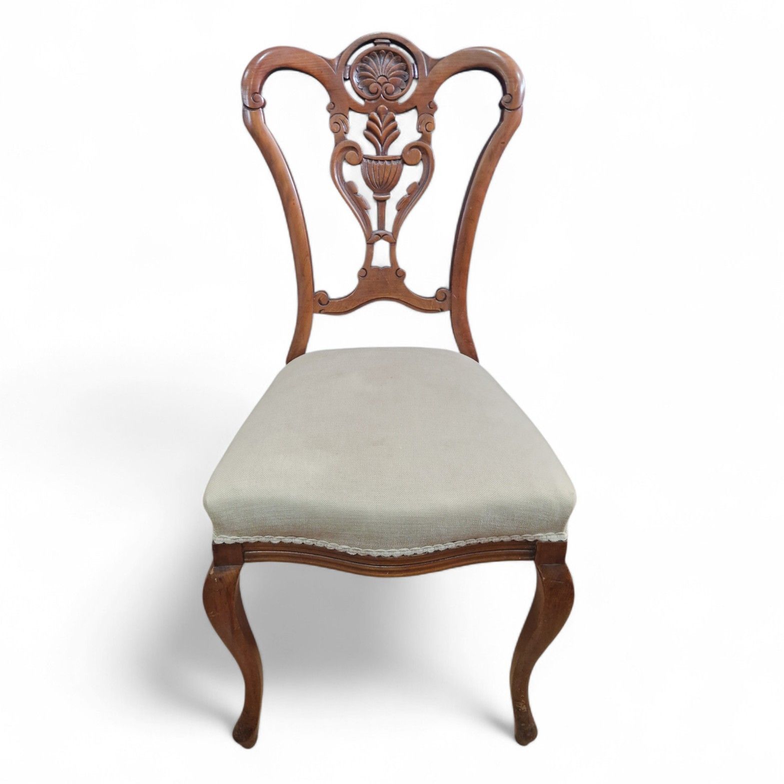 photo for sale Set Of 4 Victorian Dining Chairs Serpentine Seats Carved Walnut Antique Seating