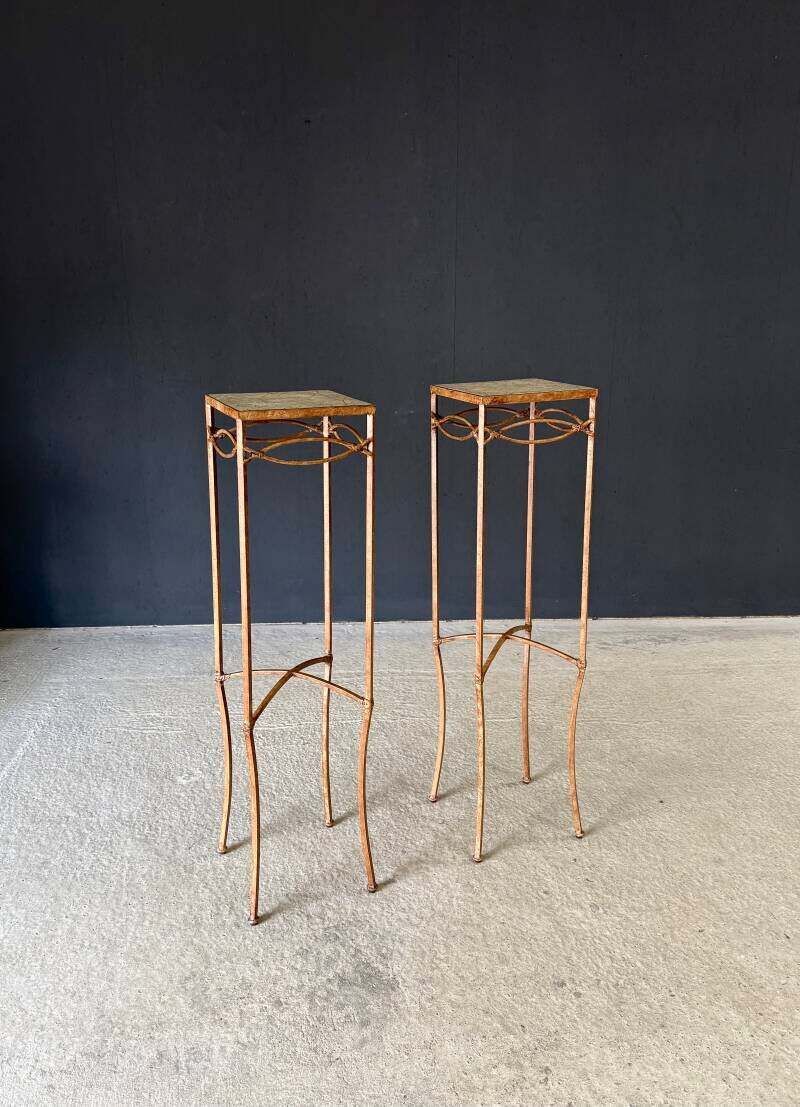 Handcrafted Design High Pedestal Table Set, 1990's France photo furniture