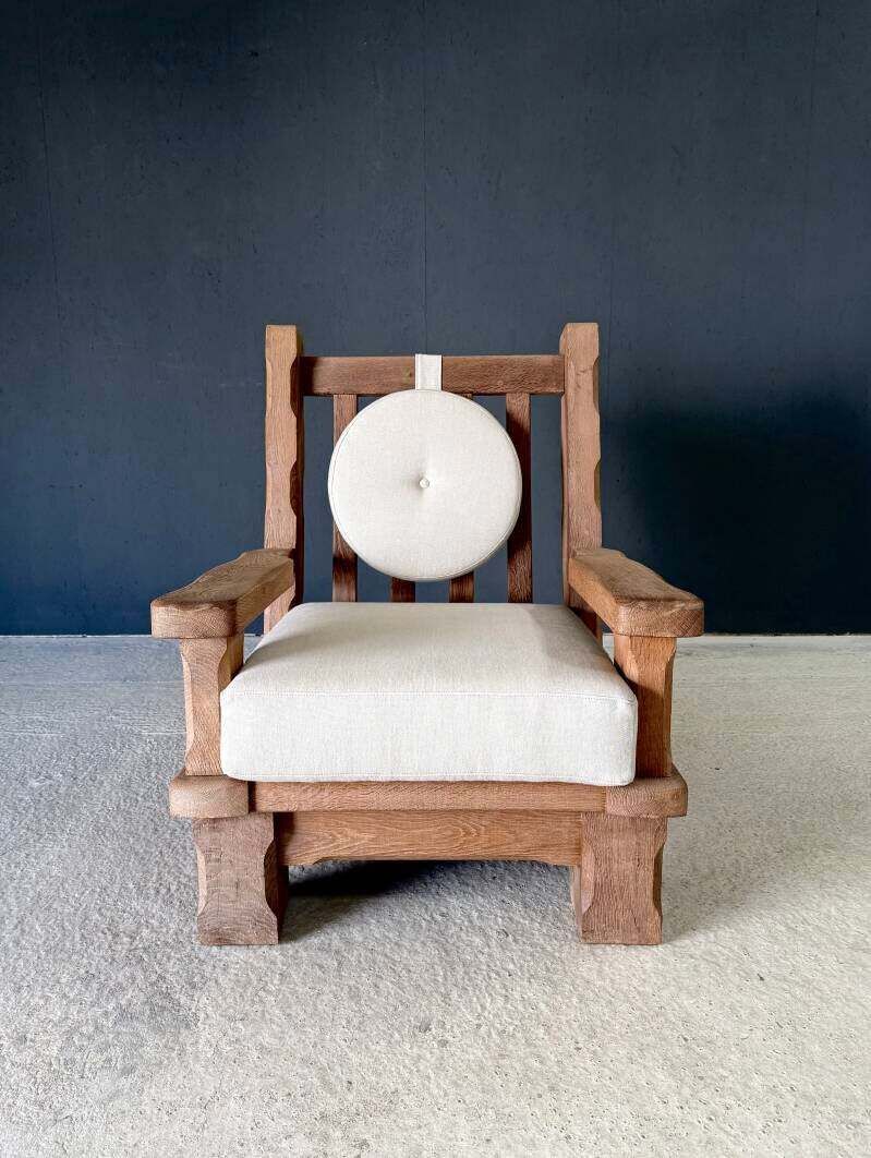 photo buy Brutalist Design Xl Eiken Lounge Chairs, België, Ca. Jaren 1960