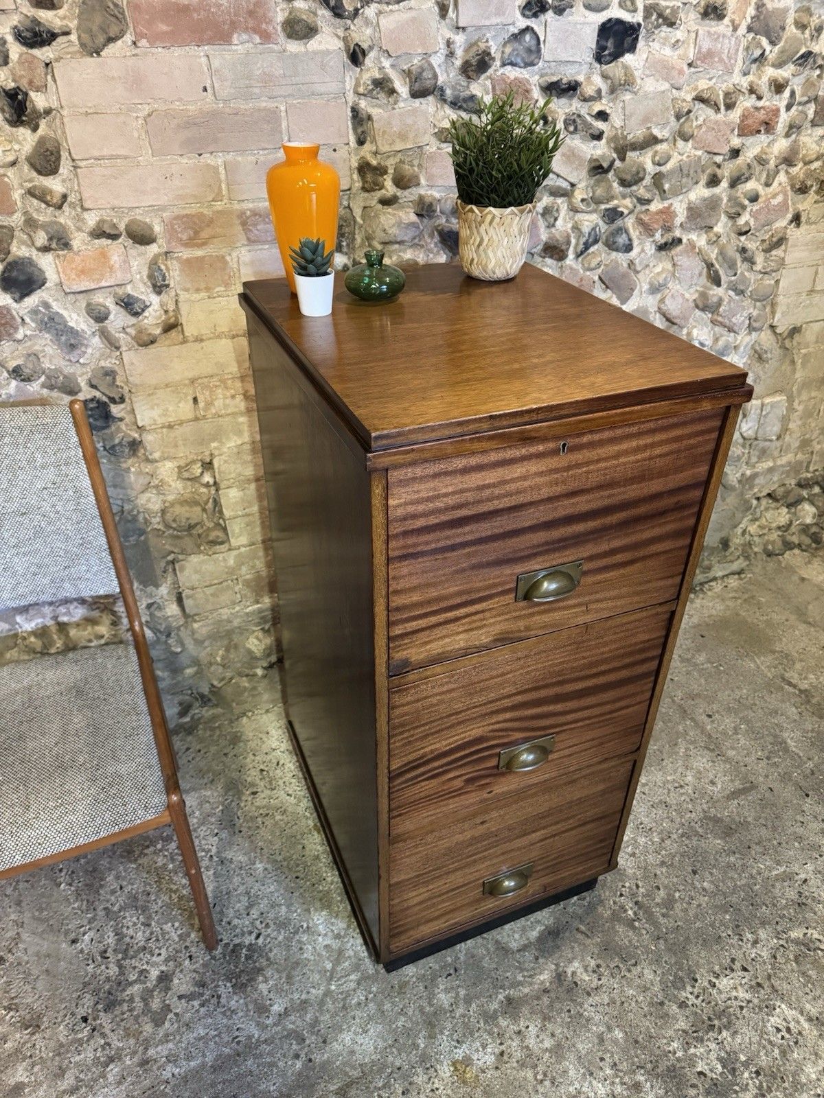 🚛 Vintage Industrial Wooden Filing Drawers / Cabinet Mid Century photo for sale