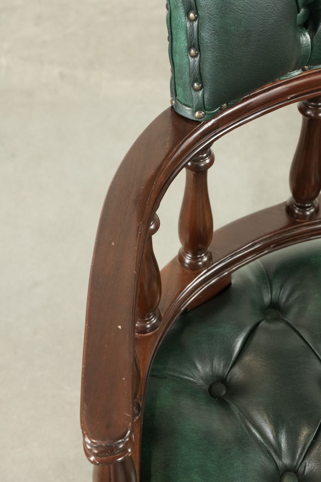 Classic Green Flamed Cow Leather Chesterfield Office Chair / Side Chair photo buy