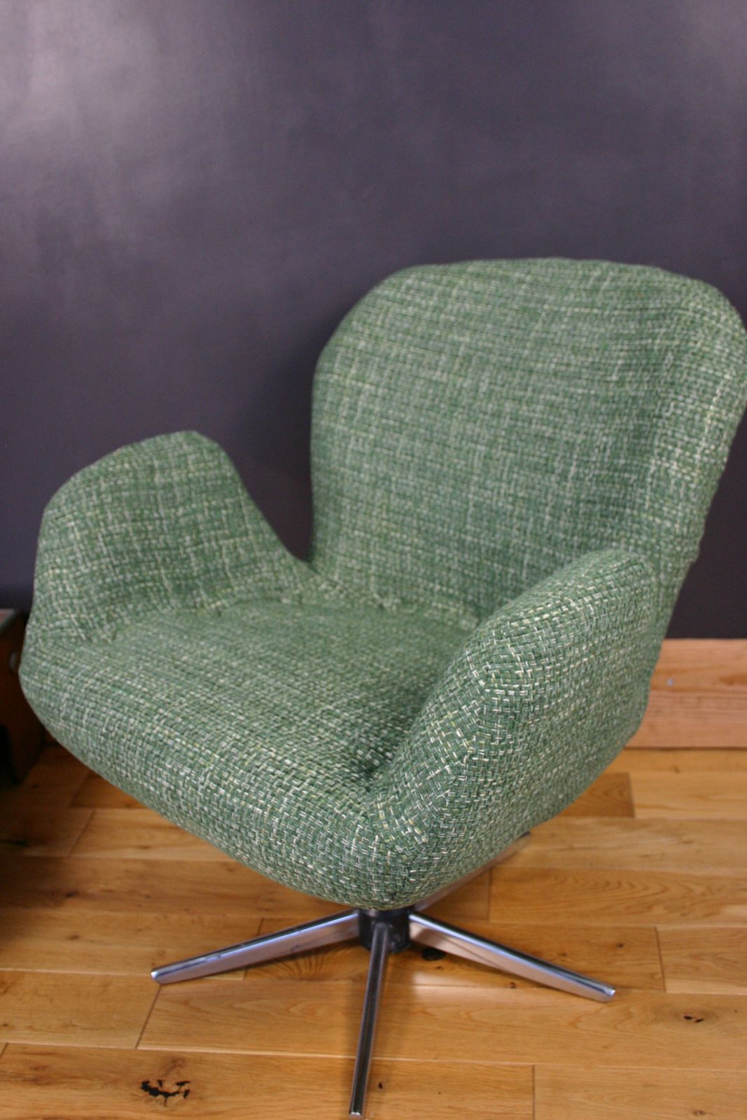 photo furniture 1970s Hungarian Mid Century Swivel Lounge Chair – Recently Reupholstered Sculptural Frame