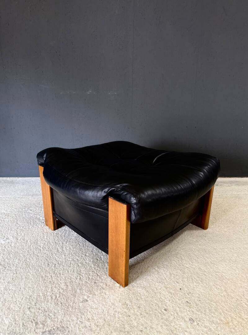 Postmodern Design Artona Xl Leather Ottoman By Afra & Tobia Scarpa For Maxalto, Italy 1980's photo buy