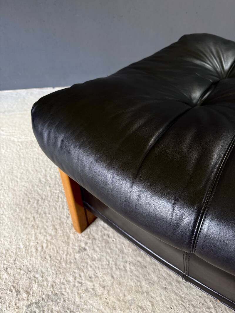 photo vinterior Postmodern Design Artona Xl Leather Ottoman By Afra & Tobia Scarpa For Maxalto, Italy 1980's