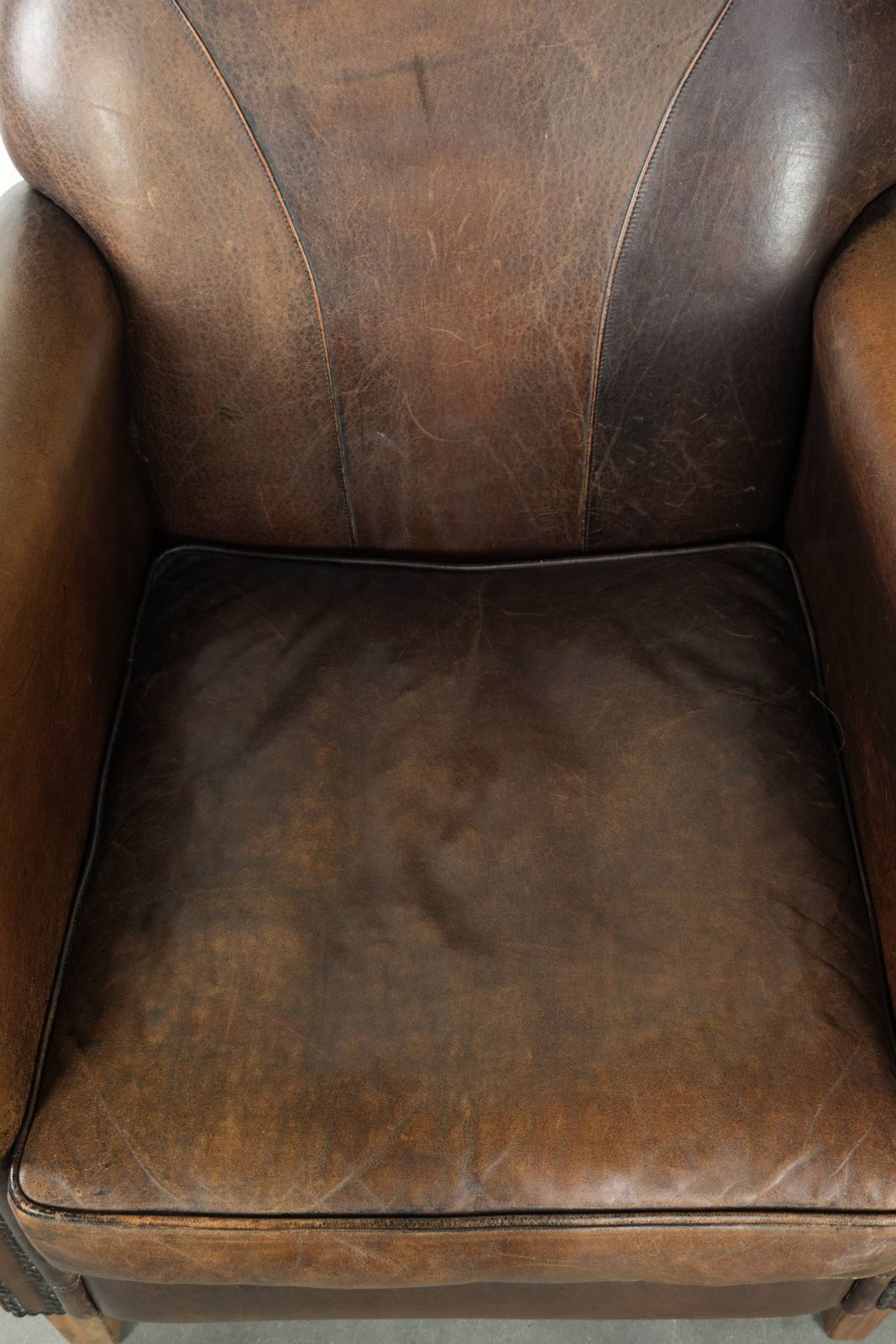 Timeless Armchair/Armchair Of Sheep Leather With Characterful Patina photo vinterior