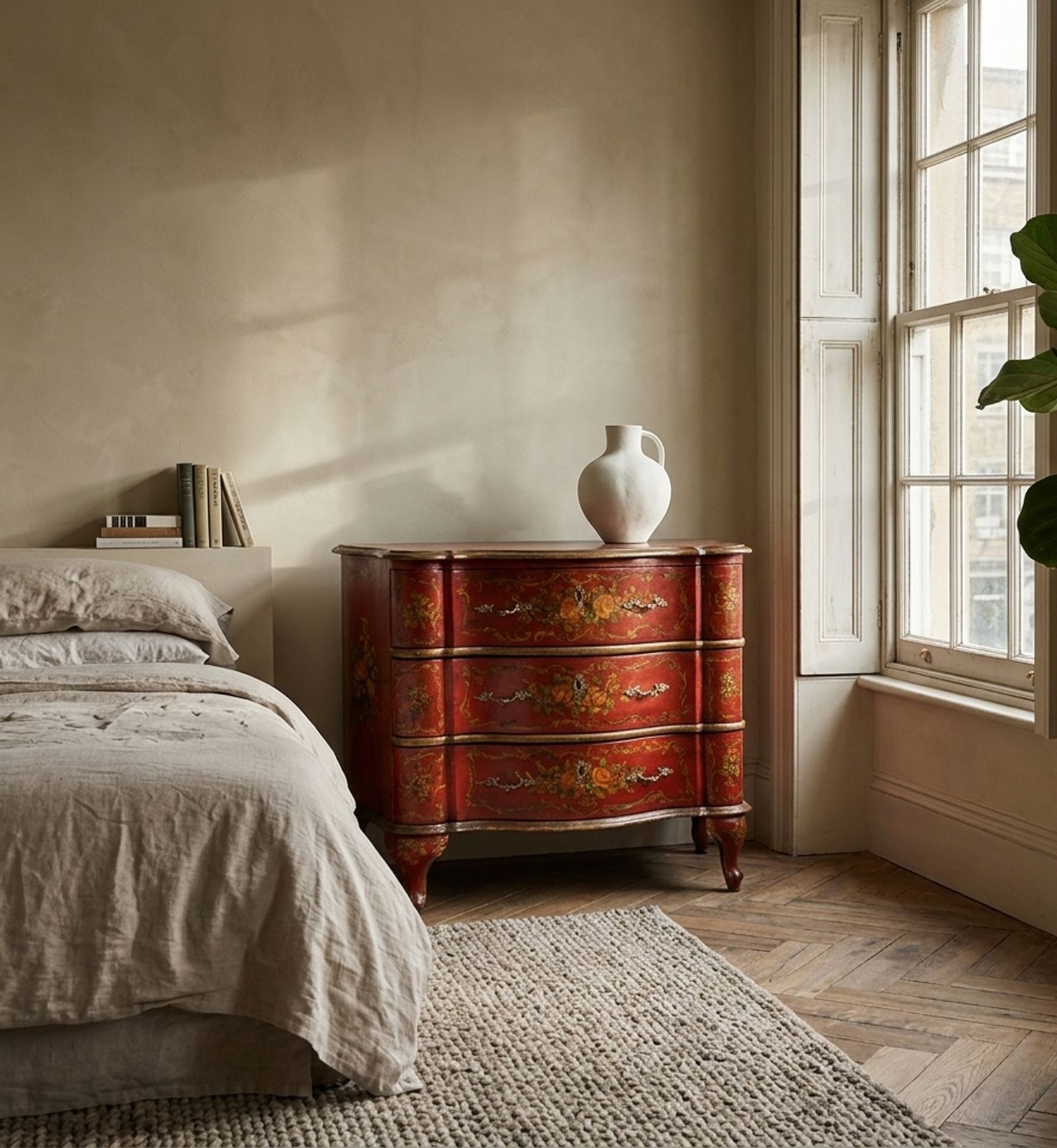 Italian Painted 'Lacca Povera' Commode, 19th Century photo buy