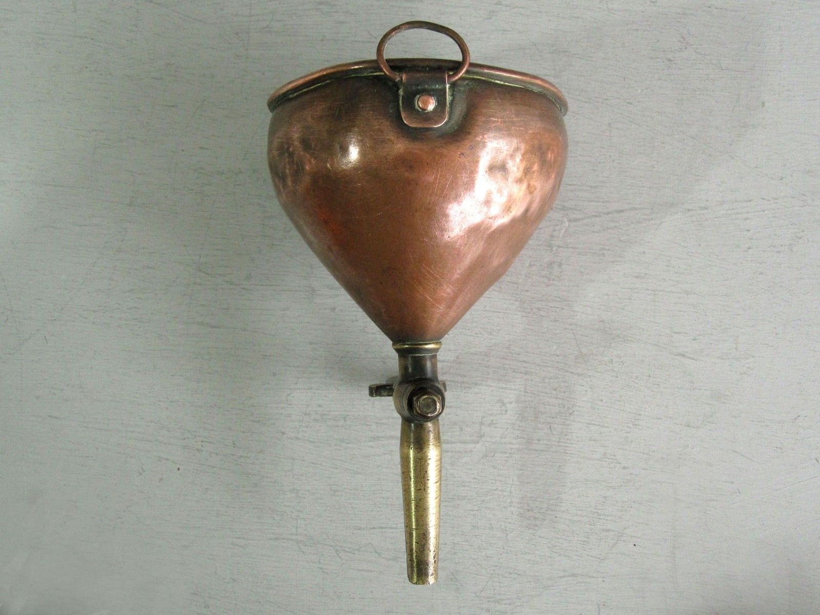 L Lumley London Copper Brewery Funnel With Brass Tap photo furniture