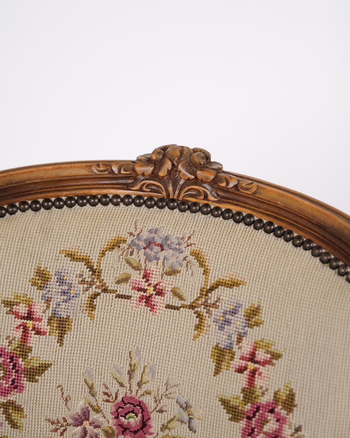 Neo Rococo Armchair With Curved Legs And Floral Fabric, 1930s photo buy