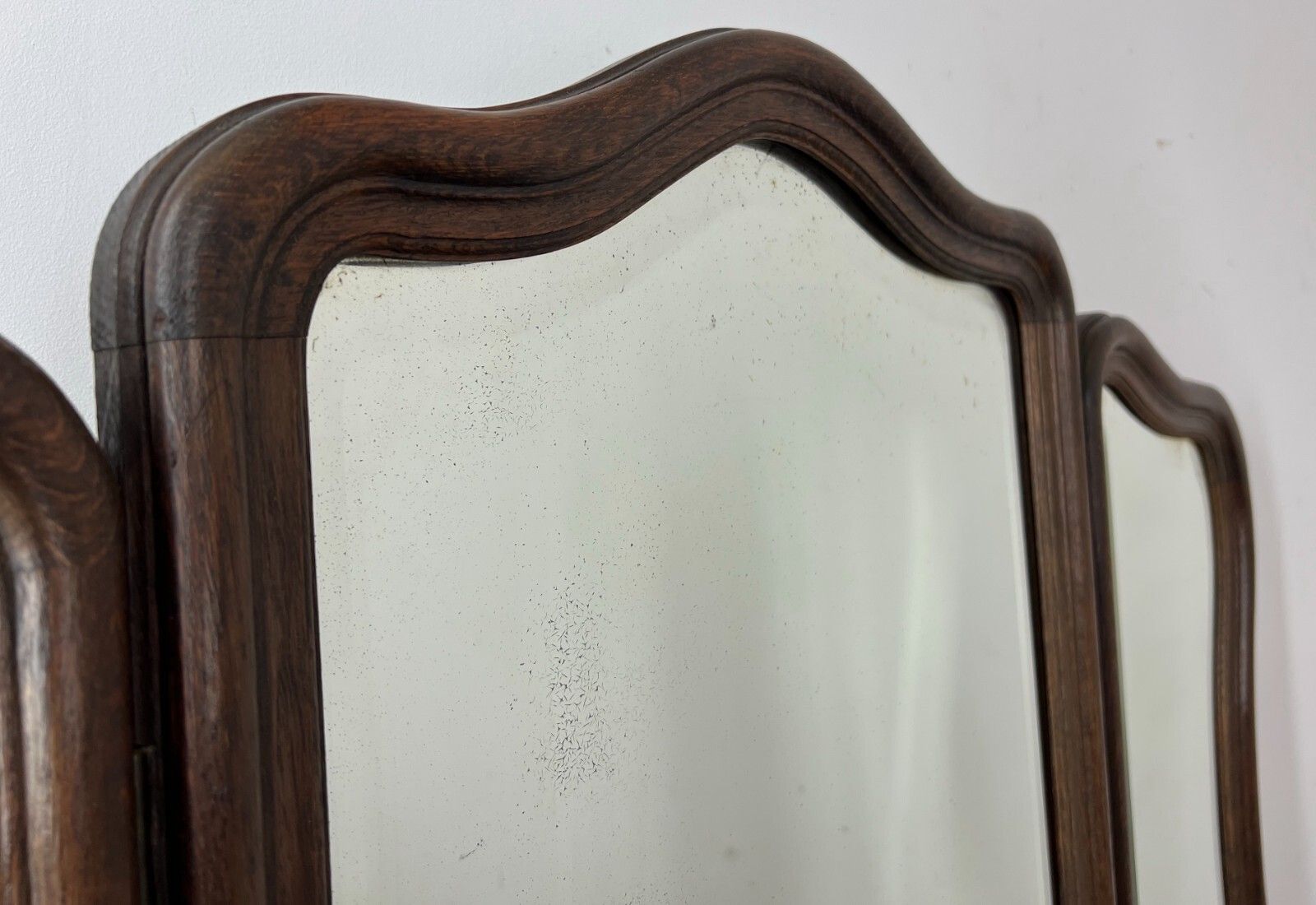 Mirror Antique French Triple Dressing Table Mirror Wood Carved Frame Lot 2315 photo 119.0