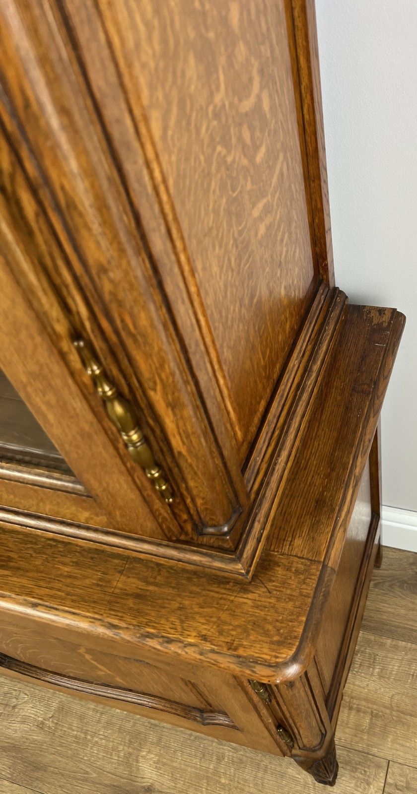photo buy Bookcase Vintage French Louis XIV Style Oak Display Cabinet Sideboard Lot 4934
