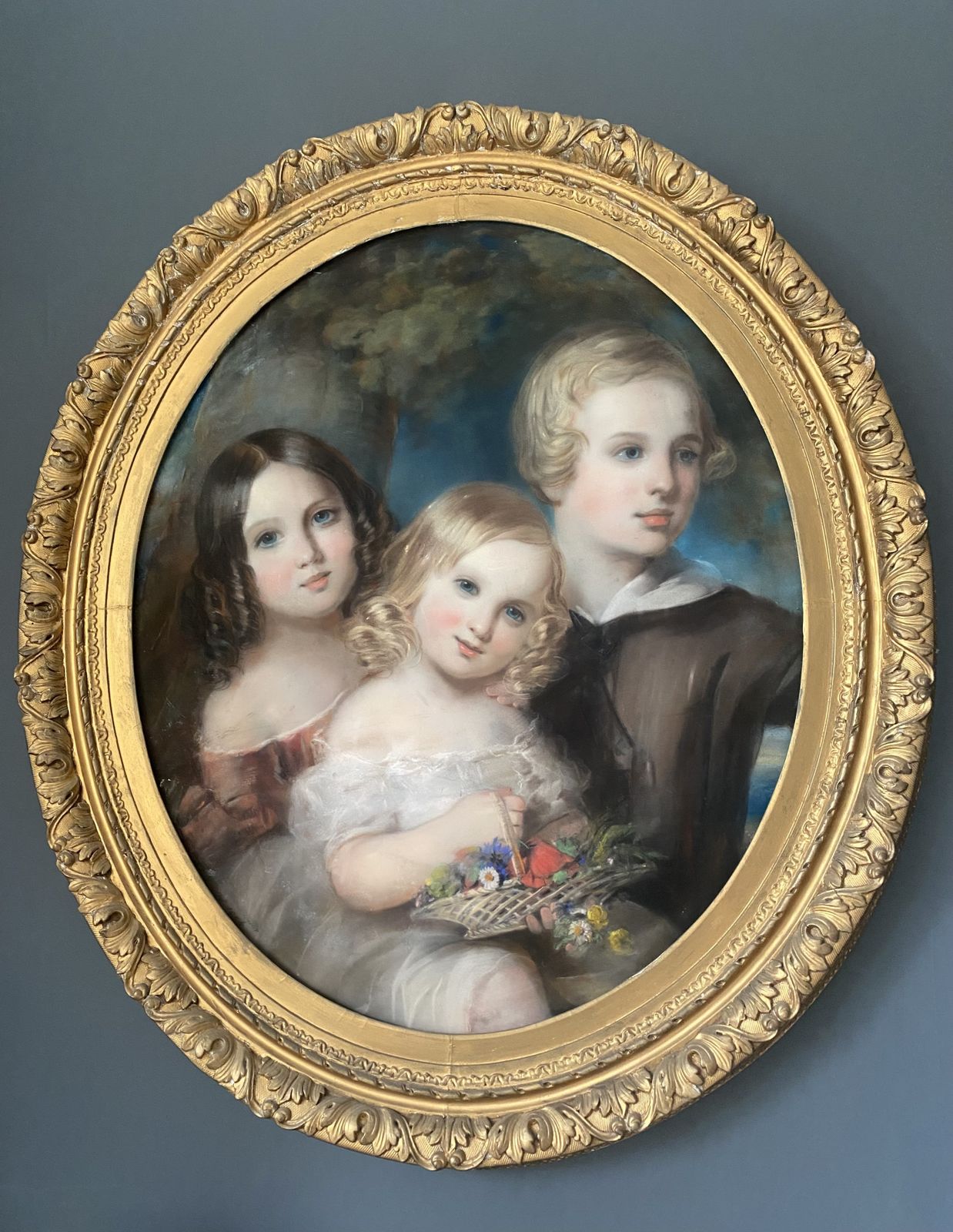 Victorian Oval Pastel Of Queen Victoria’s First Three Children.