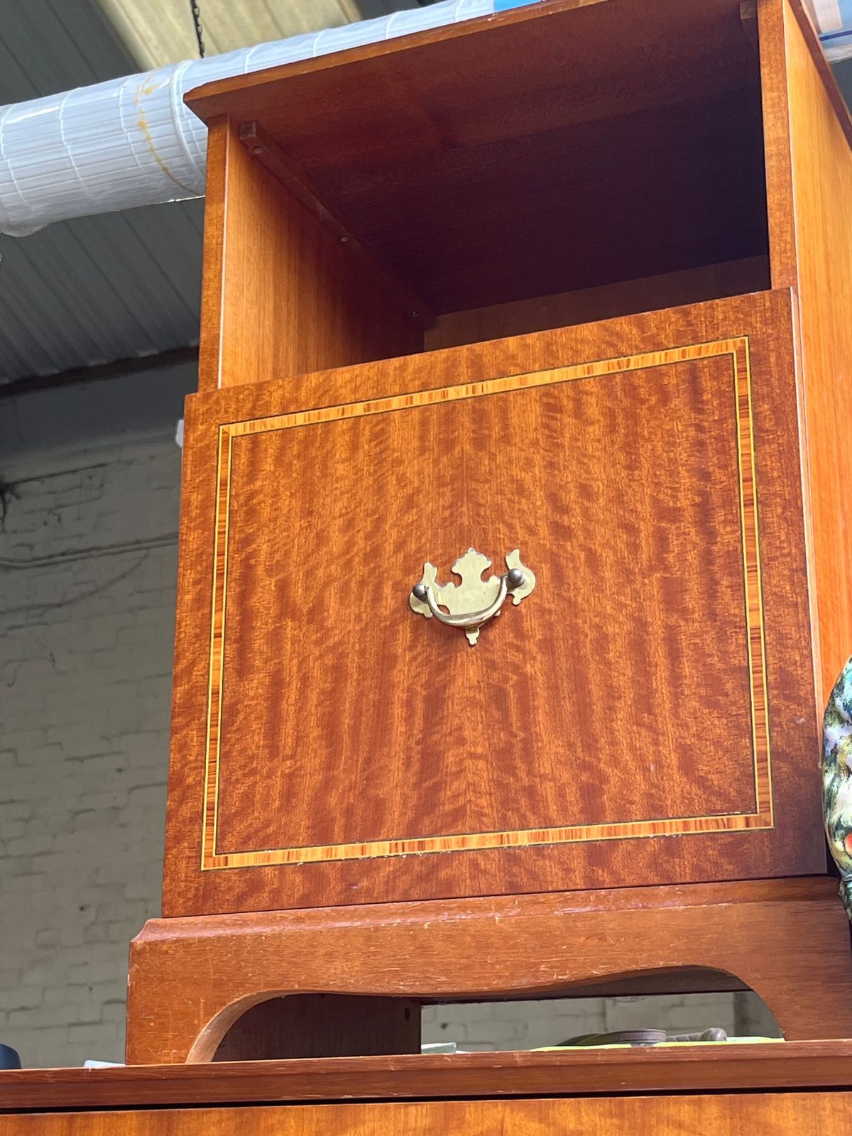 Pair Retro Bedside Beithcraft Cabinets Inlaid Mahogany Teak photo vintage