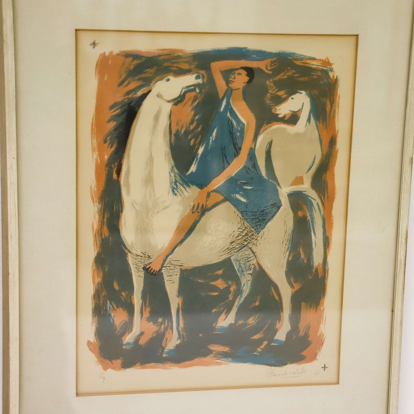 Eleanor Esmonde White Lithograph Limited Edition Signed 5 Of 9   1957 – Original Frame photo vinterior