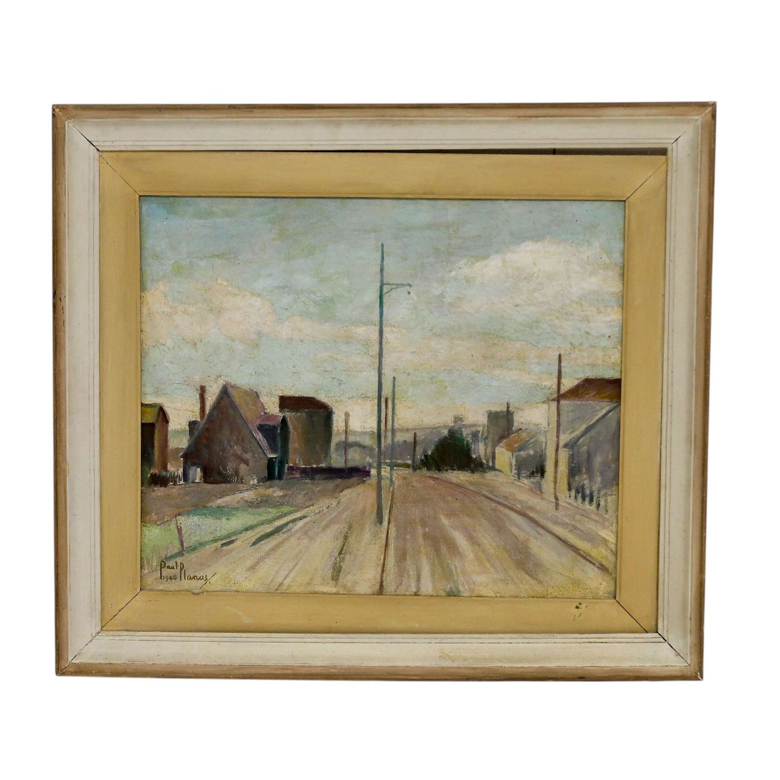 Paul Planas (French, 20th C.)   La Rue Des Meuniers, Bagneux, 1946   Oil On Canvas