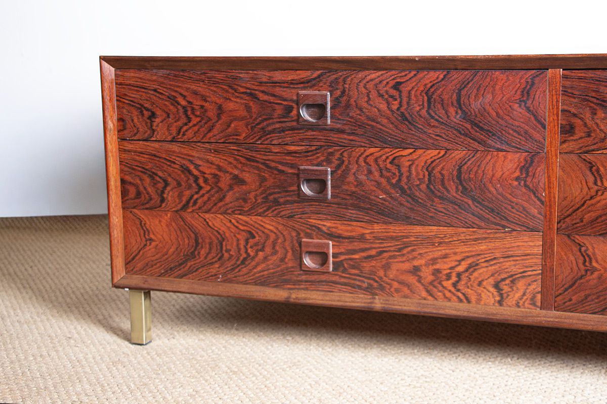 Commode danoise basse en palissandre, 6 tiroirs, par Erik Brouer, 1960. photo vinterior
