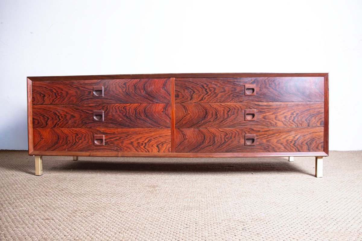Commode danoise basse en palissandre, 6 tiroirs, par Erik Brouer, 1960. photo buy
