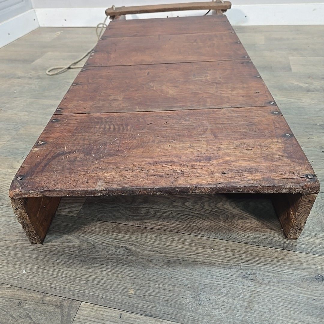Antique Wooden Sledge Sleigh Rustic Decorative Garden Display Wall Shelf Vintage photo vintage