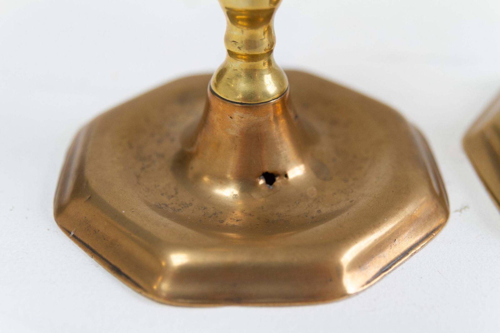 photo for sale Antique Danish Baroque Brass Candlesticks. Set Of 6.