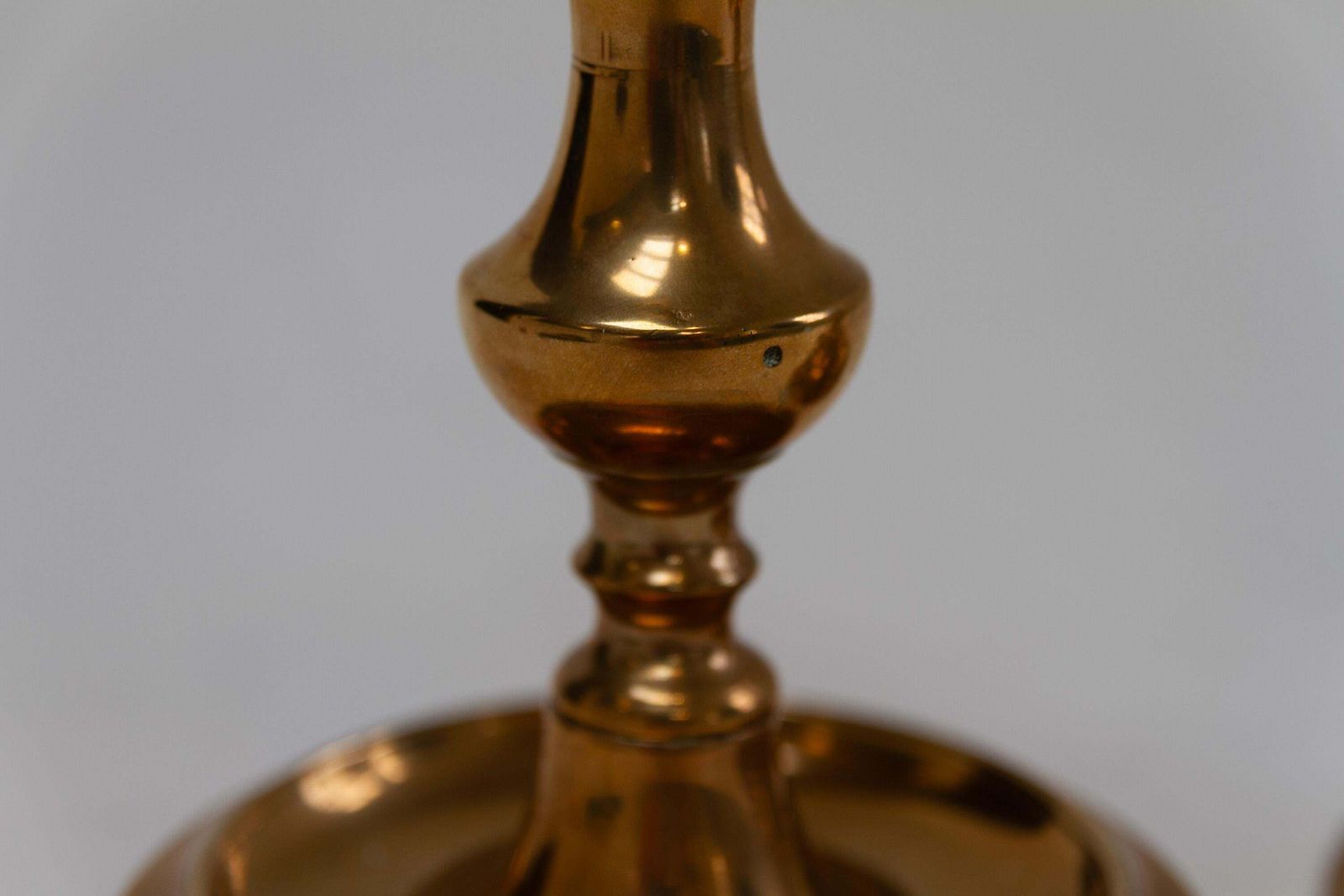 Antique Danish "Næstved" Brass Candlesticks Circa 1780. Set Of 3. photo vintage