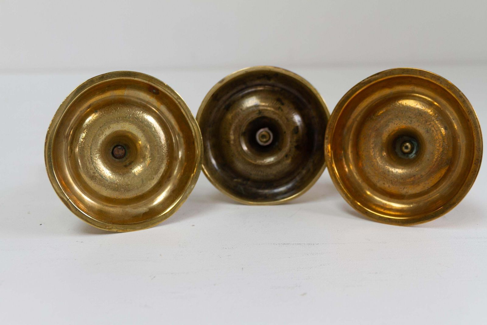 photo furniture Antique Danish "Næstved" Brass Candlesticks Circa 1780. Set Of 3.