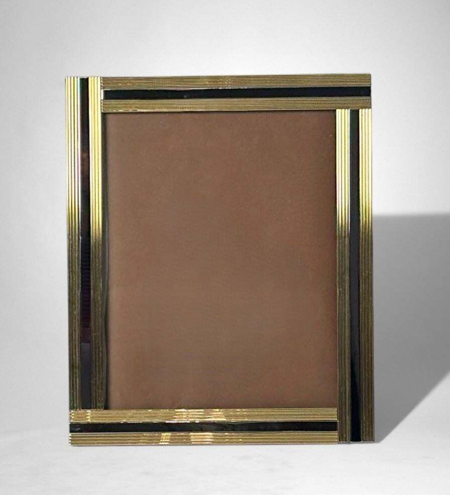 Romeo Rega Style Italian Brass And Steel Picture Frame photo vinterior