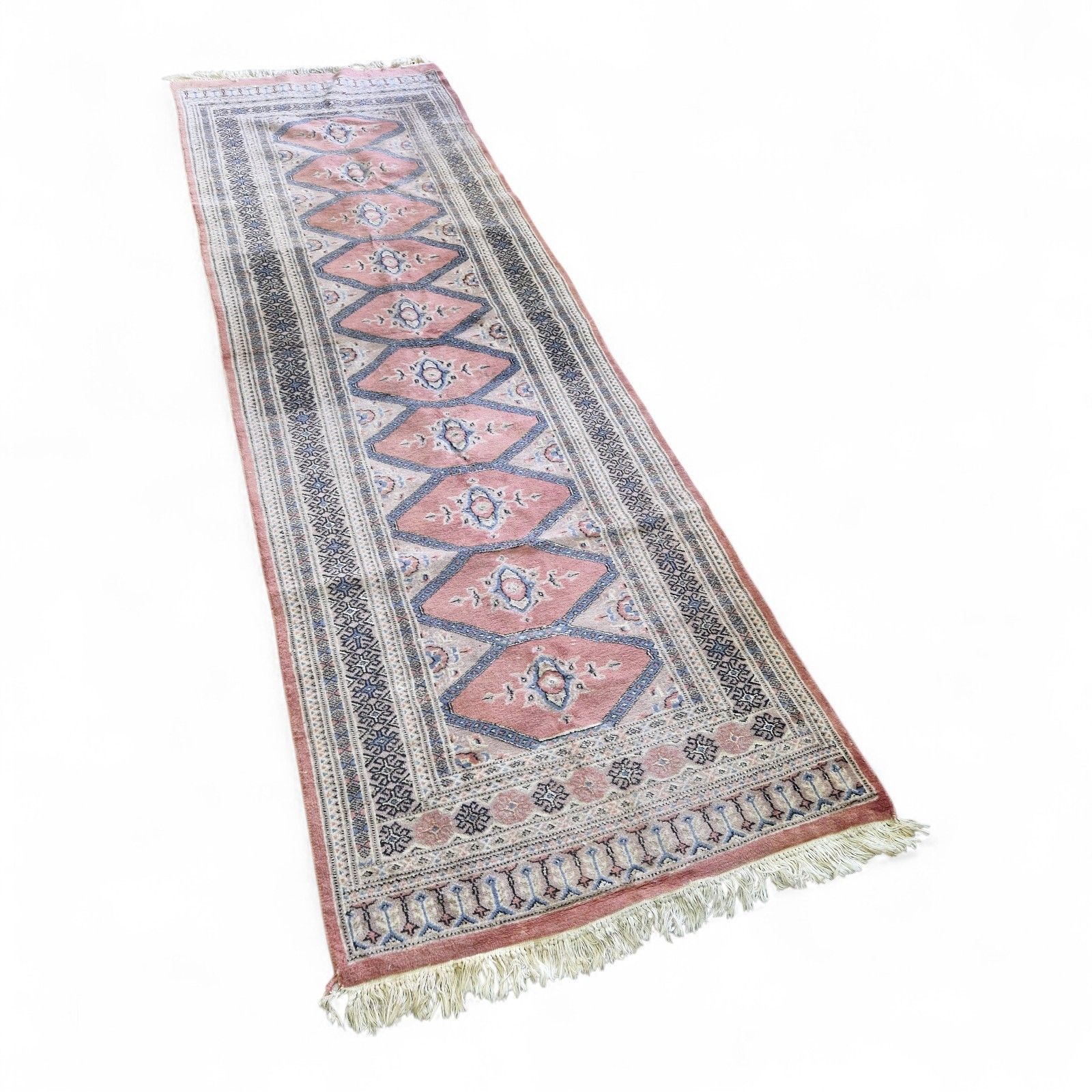 Traditional Carpet Runner Diamond Medallion Pattern Hallway Wool Rug 3m photo for sale