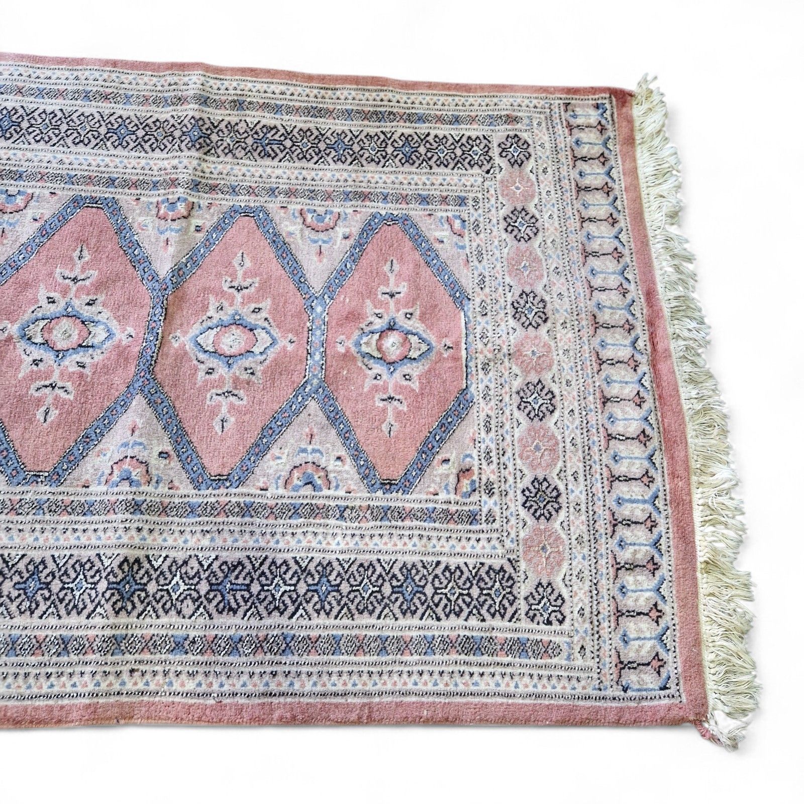 Traditional Carpet Runner Diamond Medallion Pattern Hallway Wool Rug 3m photo Textiles