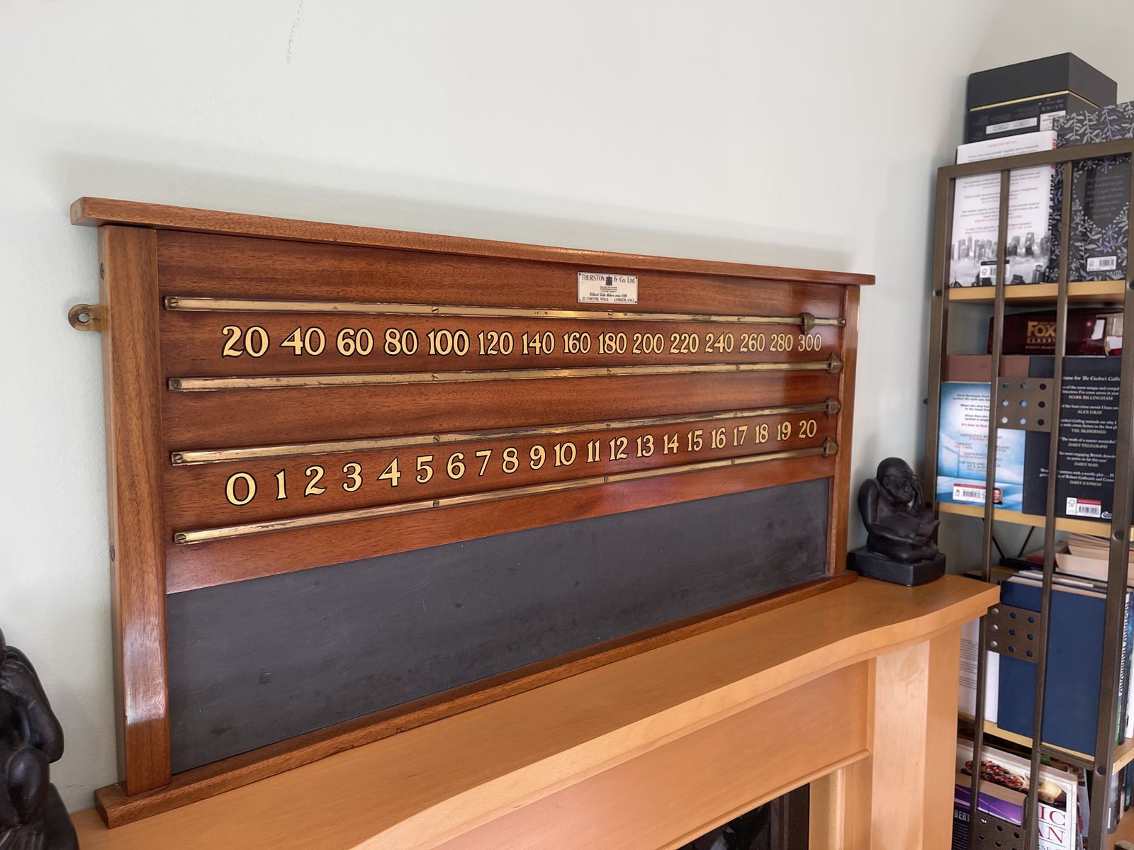 Antique Thurston And Co Ltd Mahogany Snooker And Billiards Score Board Mid 20th Century photo for sale