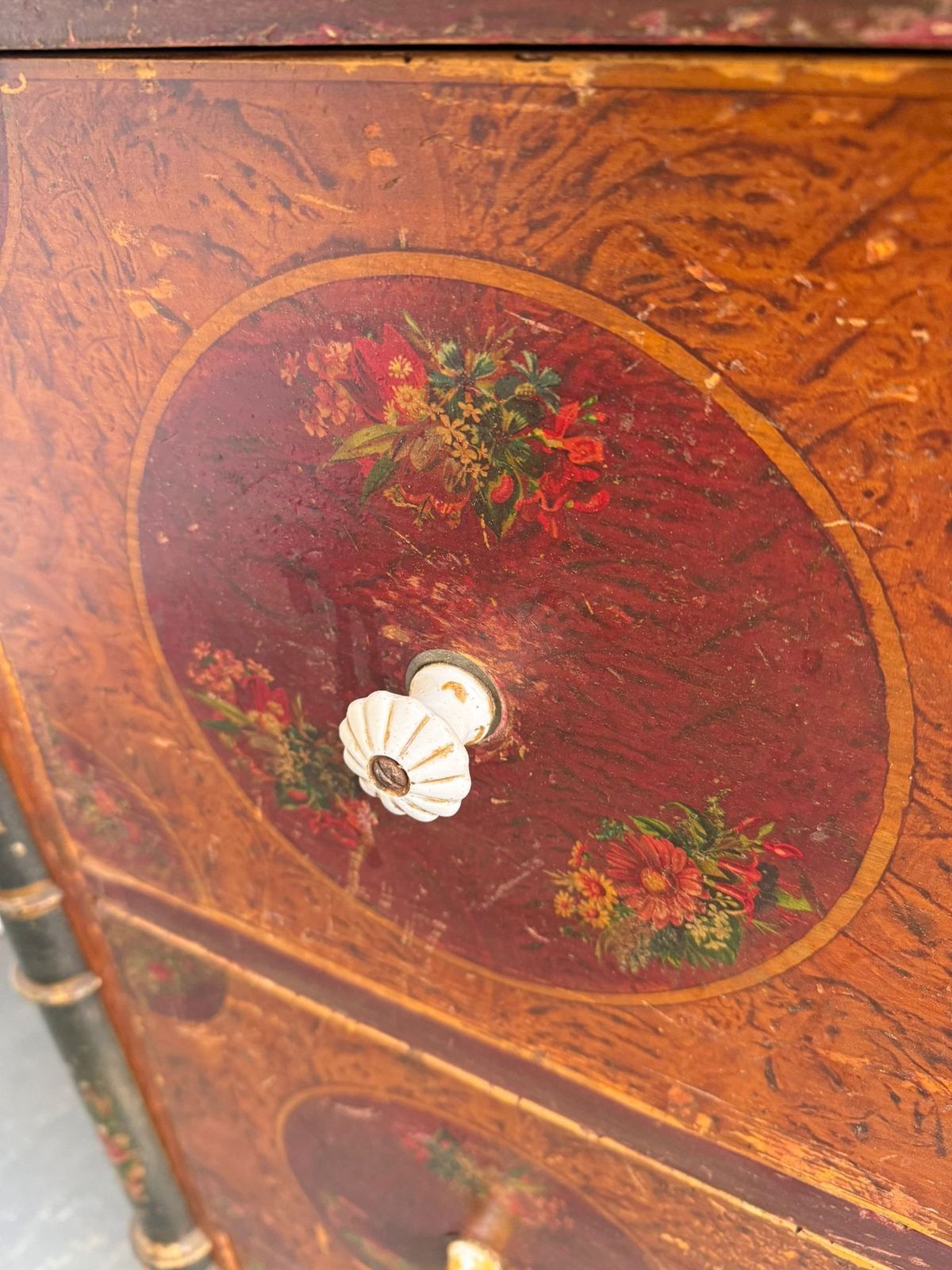 Furniture An Originally Painted Antique  Pine Genuine Hungarian Chest Of Drawers photo
