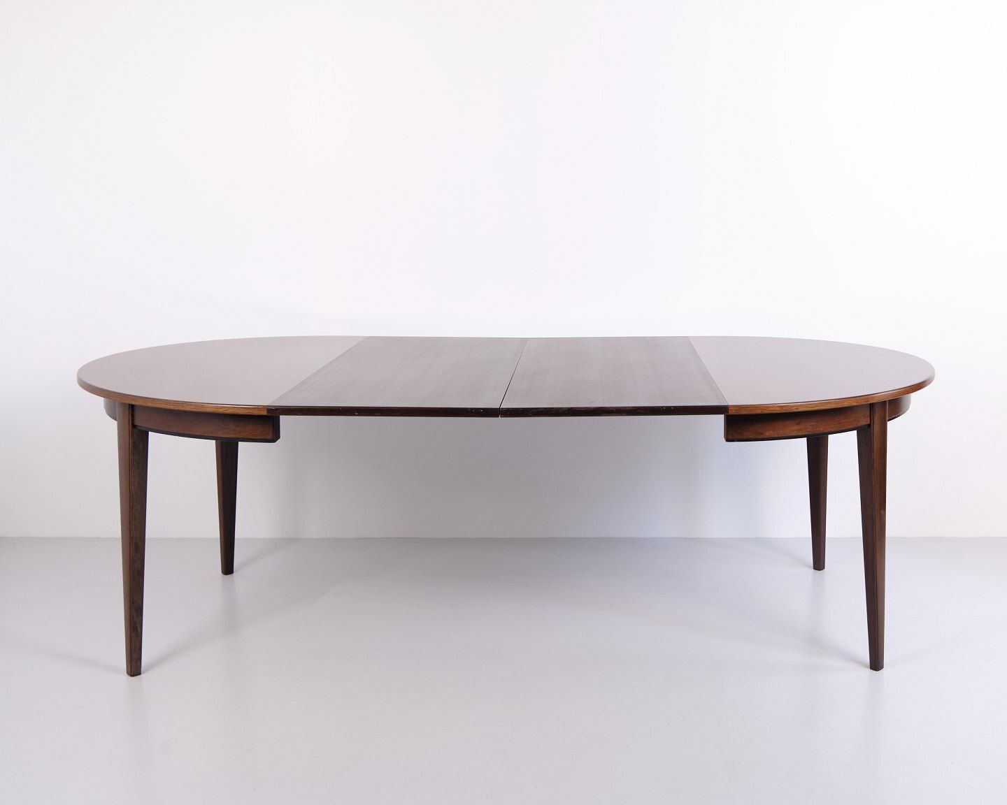 photo furniture Round Dining Table Model 55 By Omann Jun In Rosewood With Extension Leaves, Danish Design