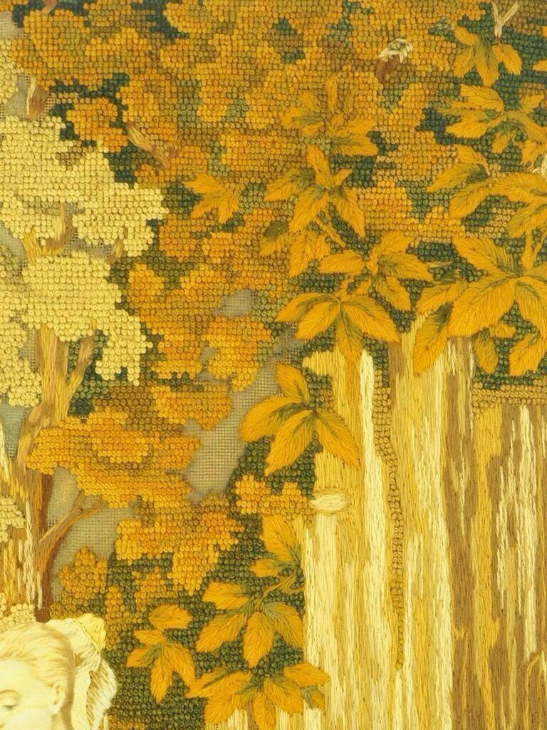Charming Antique ‘Royal College Of Needle Art’ Wool And Silk Tapestry photo 195.0