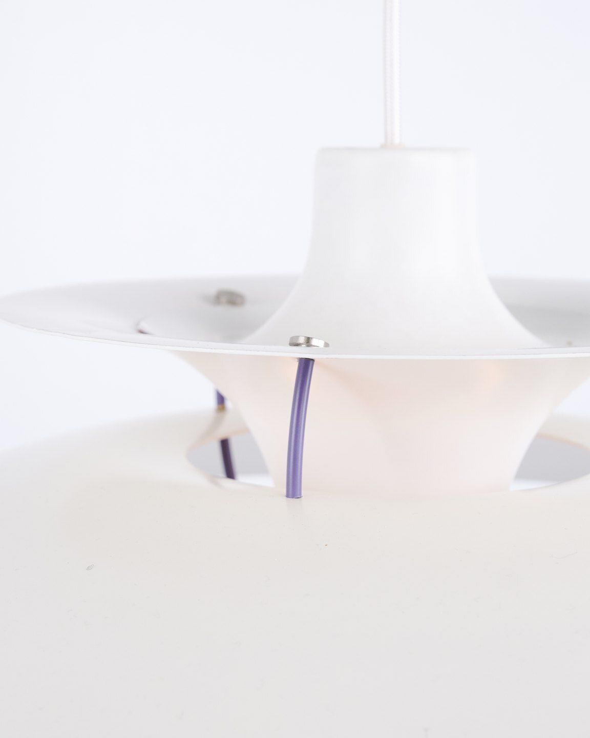 Poul Henningsen Pendant Model Ph 5 In White Lacquered Metal, Louis Poulsen photo for sale