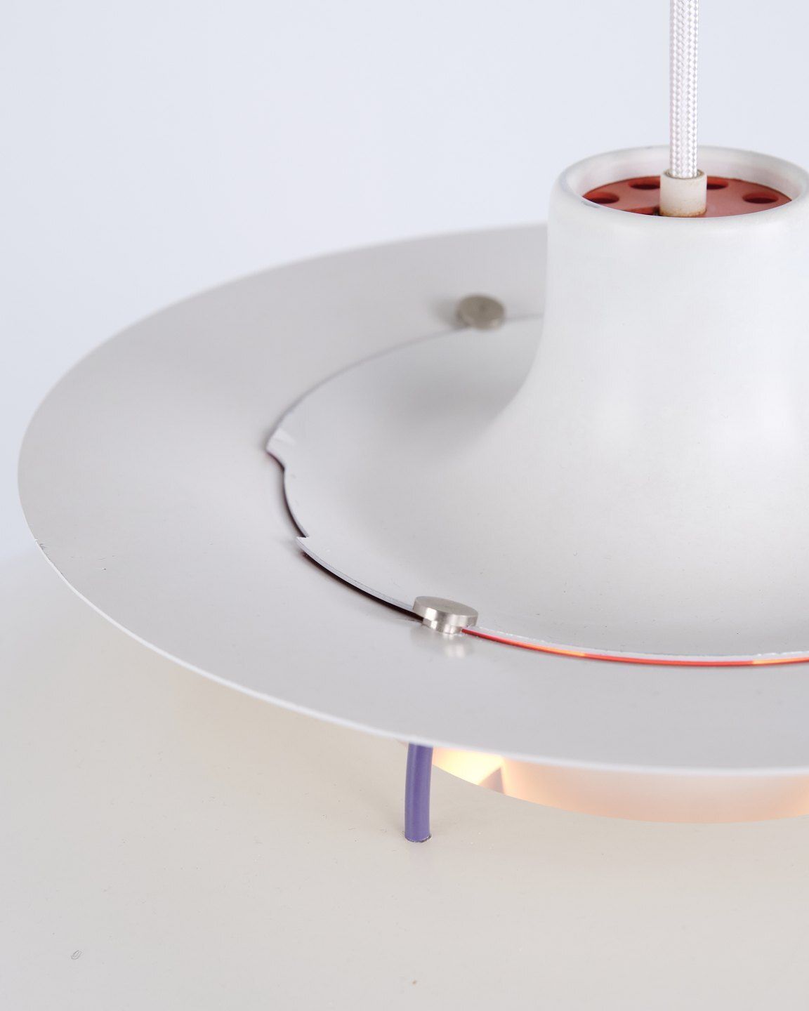 Poul Henningsen Pendant Model Ph 5 In White Lacquered Metal, Louis Poulsen photo Lighting