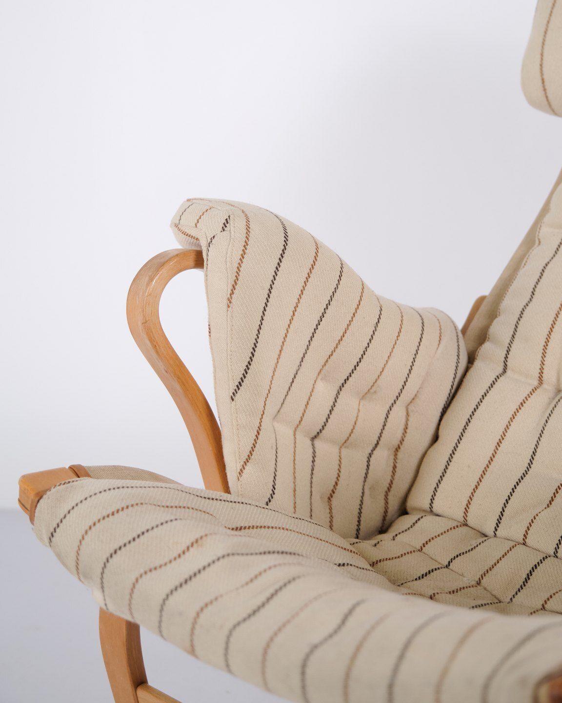 Bruno Mathsson Pernilla Armchair Model 69 In Striped Fabric For Dux, 1960s photo buy