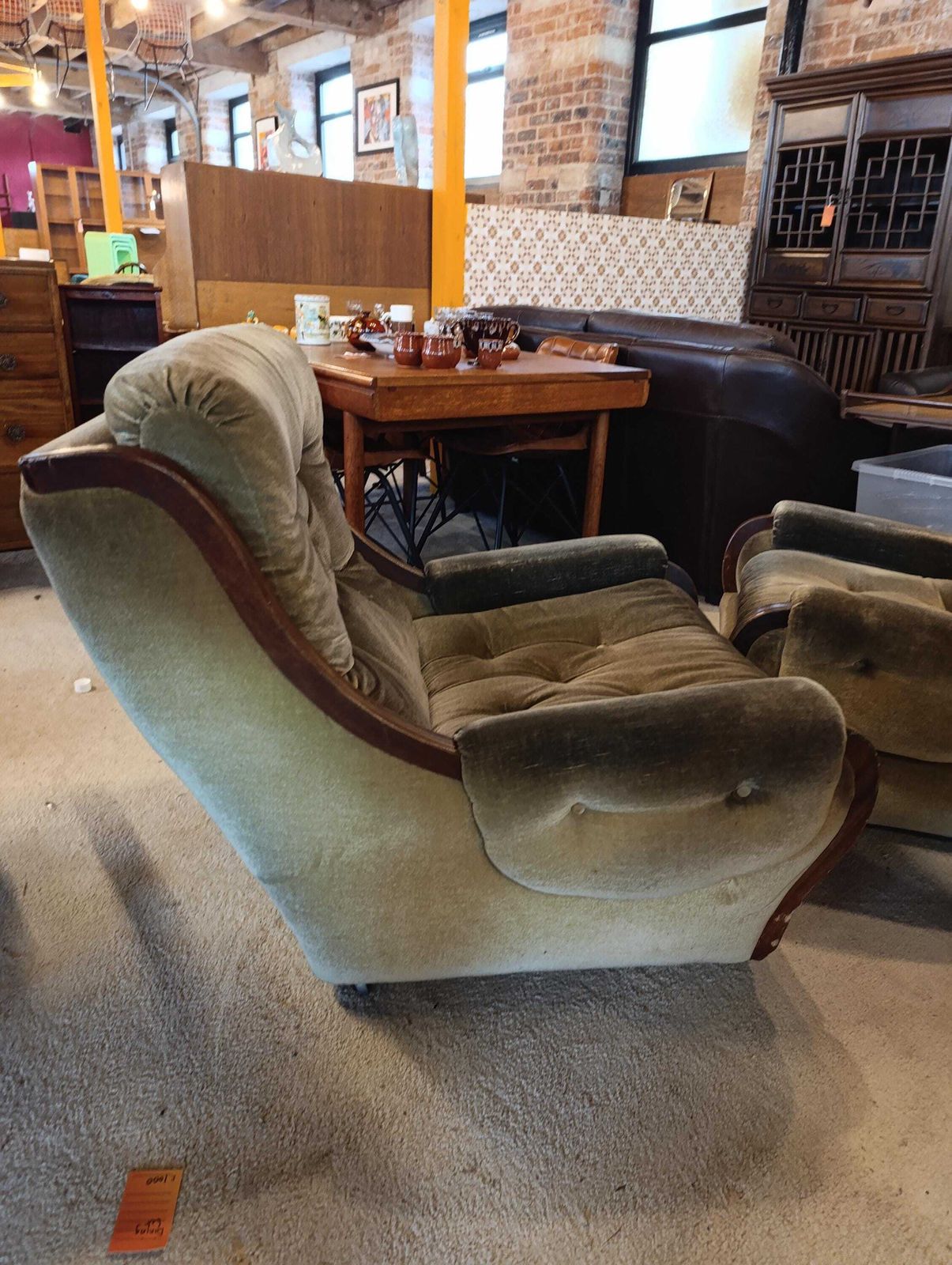 1970s Curved Arm Lounge Chair | Mid Century Sculptural Armchair photo for sale