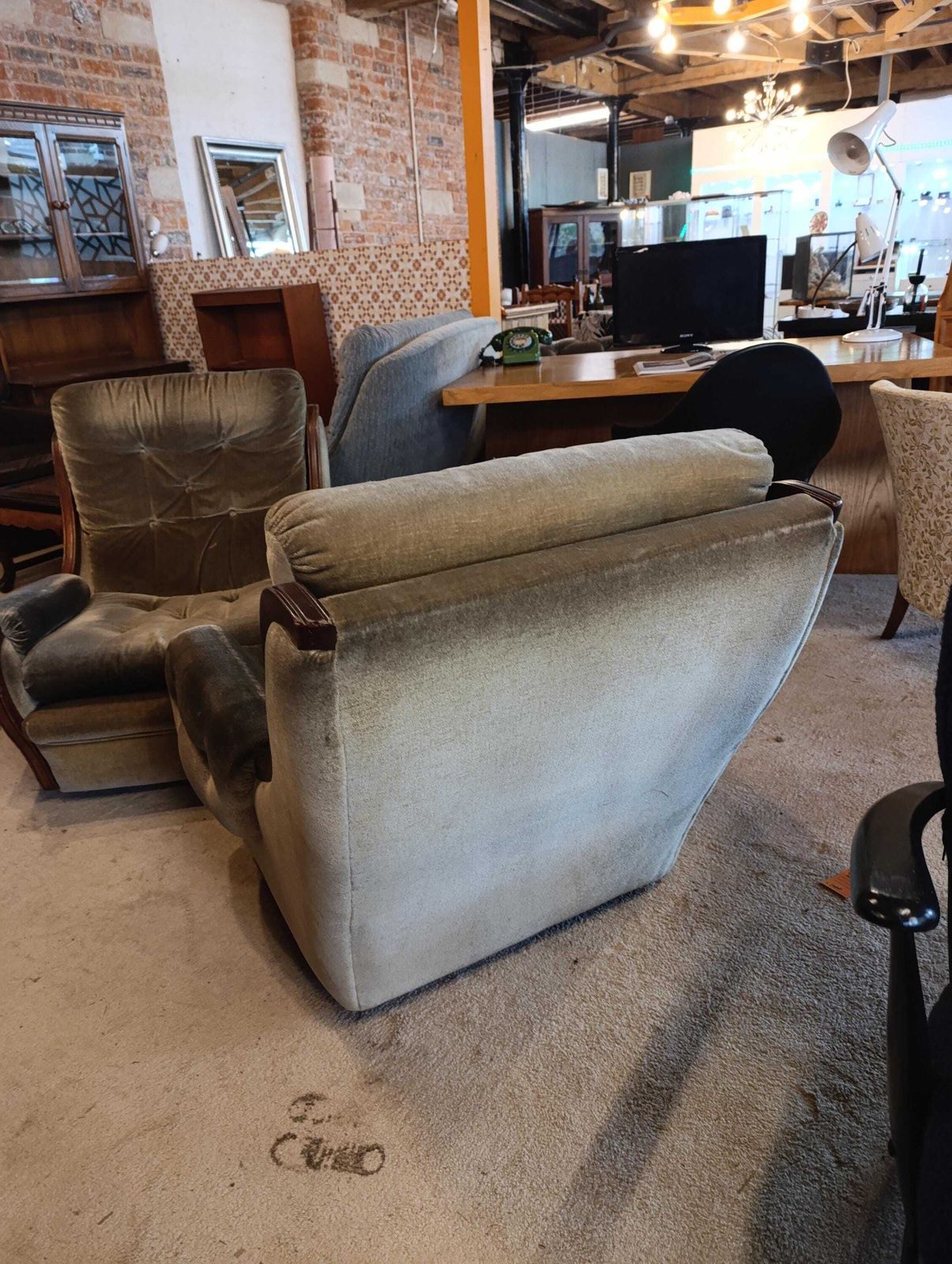 1970s Curved Arm Lounge Chair | Mid Century Sculptural Armchair photo vintage