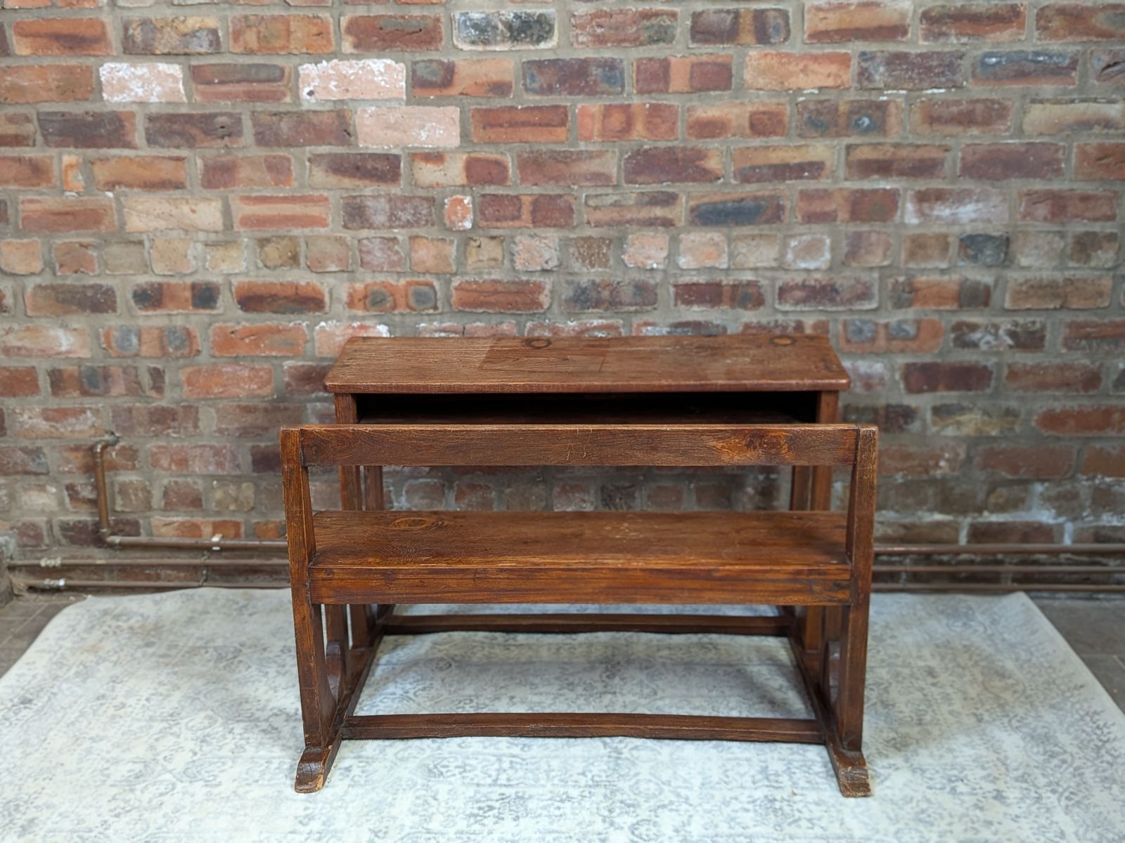 Antique Oak Double School Desk photo buy