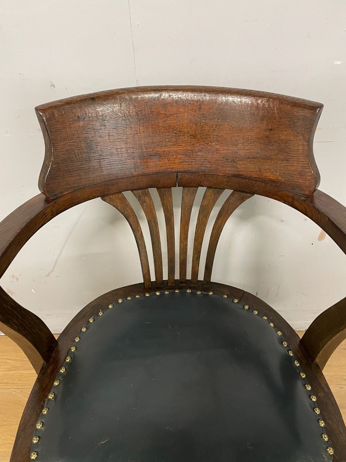 Edwardian Oak Revolving Desk Chair photo Furniture