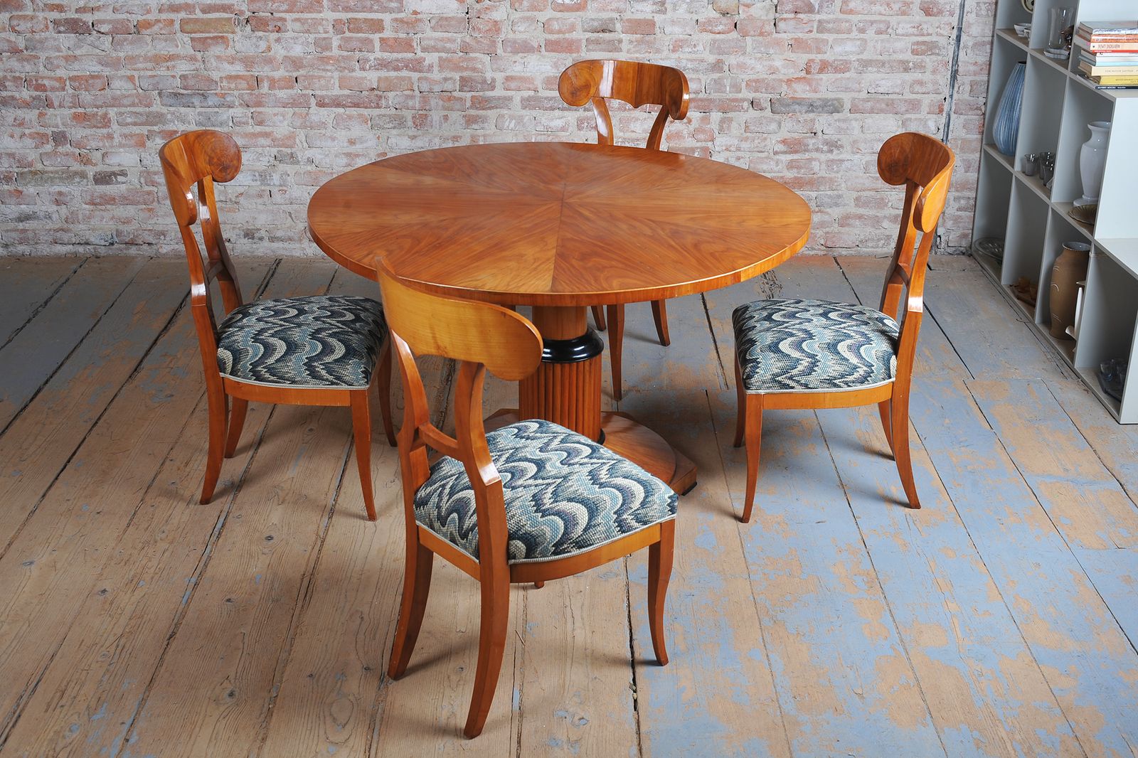Set Of Four Restored Biedermeier Cherry Wood, Revived Polish, Austria, 1820s photo furniture