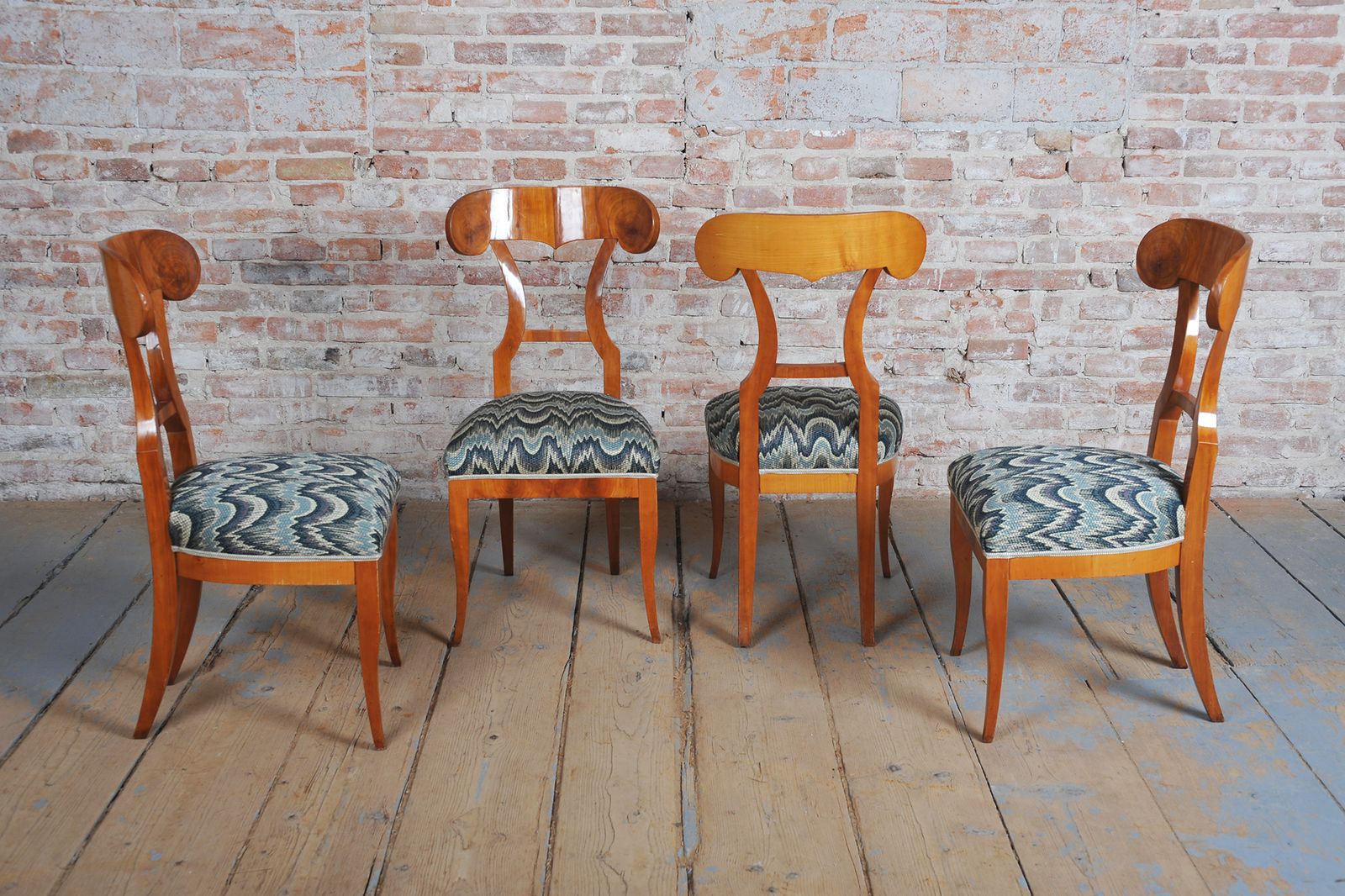Set Of Four Restored Biedermeier Cherry Wood, Revived Polish, Austria, 1820s photo Furniture