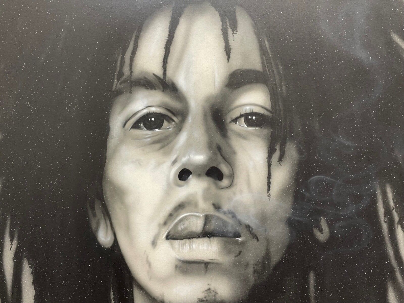 Paul Karslake Frsa (1958–2020) “Bob Marley” — Large Signed Mixed Media Portrait photo furniture