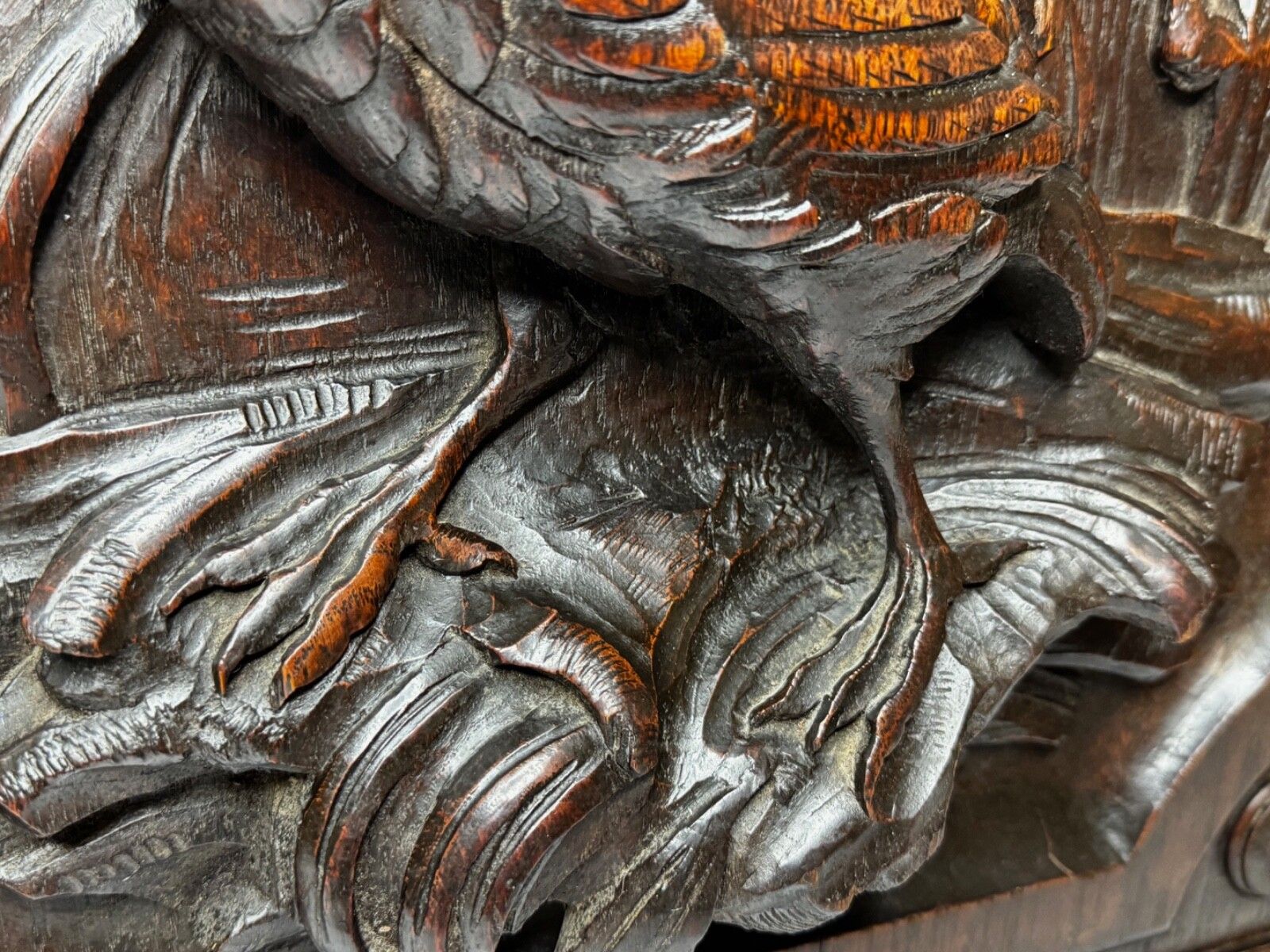 photo vinterior 🏛️ Exceptional Victorian Carved Hunting Panel Pugin Design Grouse In Wetlands