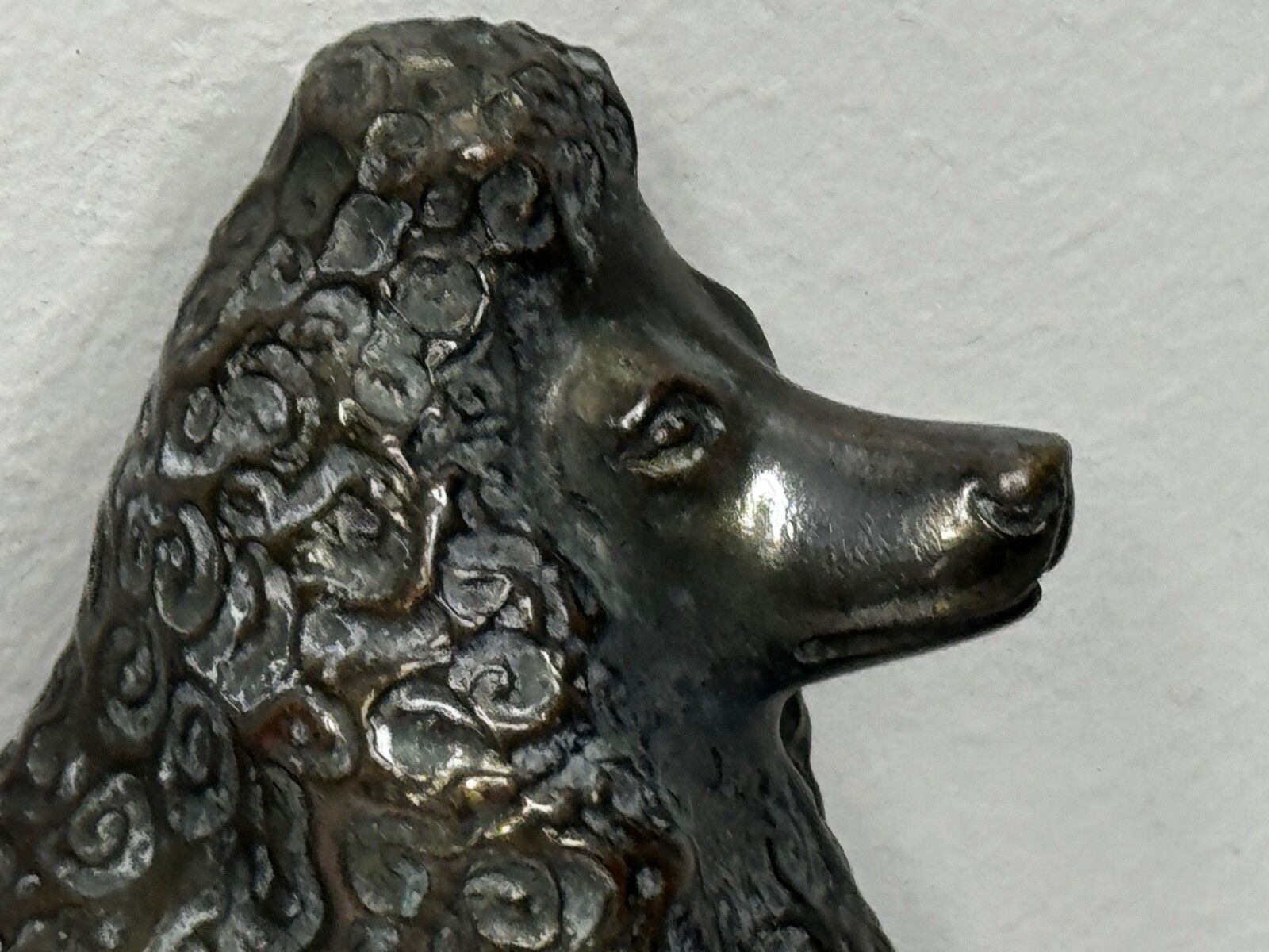 Beautiful Cute Mid Century Bronze Poodle Dog Animal Classic Mascot Sculpture photo vintage